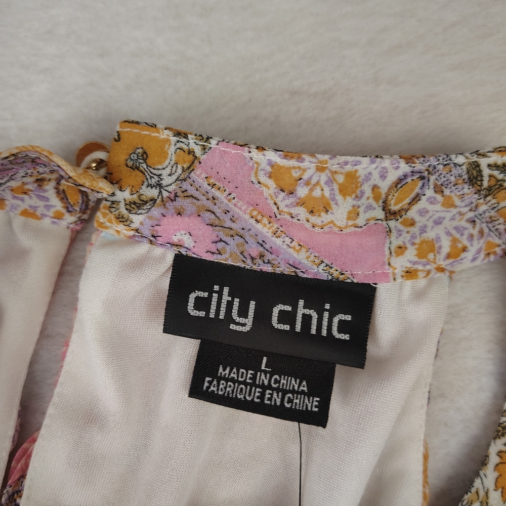 NWT City Chic high Low Boho Print Halter Top Size 20W - Picture 5 of 8
